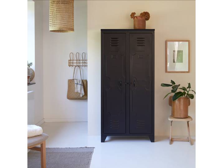 Esszimmerschrank aus Metall Industrial - Schwarz - Metal
