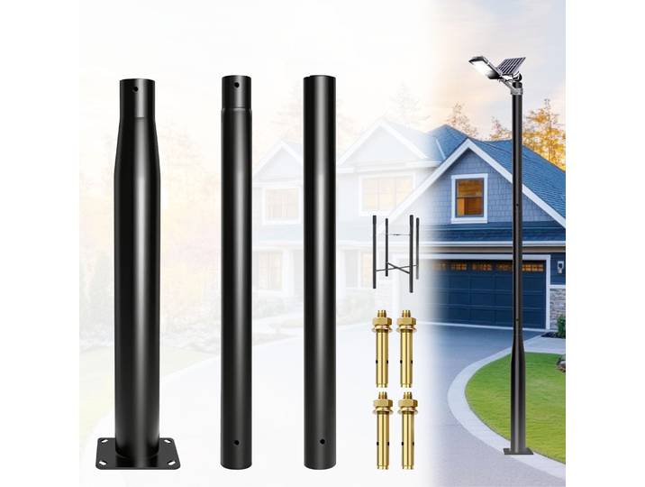 Ensemble de poteaux d'éclairage universels pour une utilisation en extérieur, poteau de lampadaire durable pour jardin, cour et lampadaires de rue