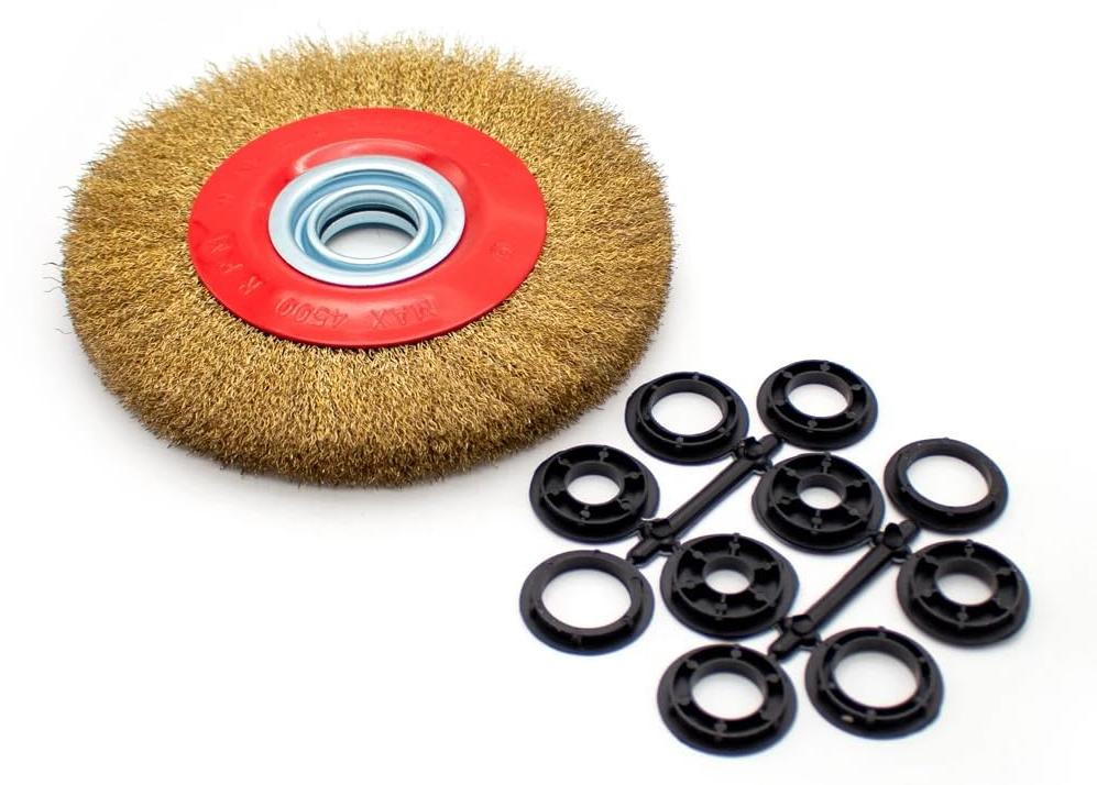 Dripio Ronde borstel van messingstaal, diameter: 150 mm, binnendiameter: 32 mm