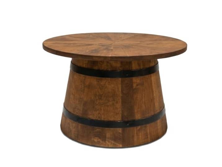 CREATIVE COOPER Runder Couchtisch im Fassdesign aus Massivholz, Wenge Ø 65 cm