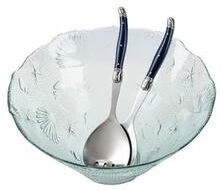 French Home Laguiole Connoisseur Navy Blue Salad Servers, 2 Piece Set.