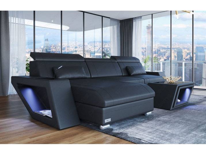 Ecksofa Catania Eleganz L-Form aus Leder