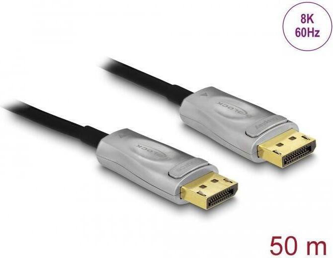 Delock Actieve optische DisplayPort 1.4 kabel voor 8K, 50 meter