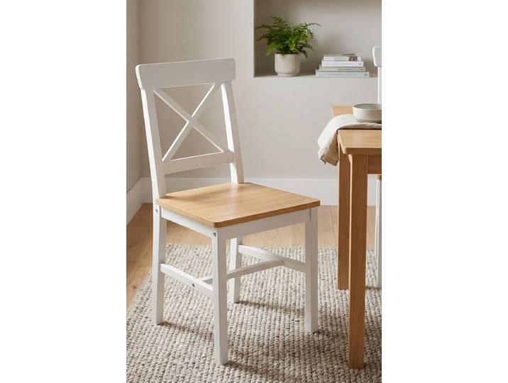 Packen Sie 4 Meja-Stühle ein Sitz aus Naturholz - Weiß