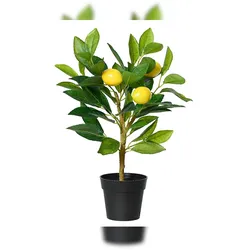 Decoris Künstlicher Zitronenbaum 43cm im Topf Kunstpflanze Zitronenbäumchen Topfpflanze Zitrone Frühlingsdeko Osterdeko Sommerdeko Zitruspflanze Gelb Grün