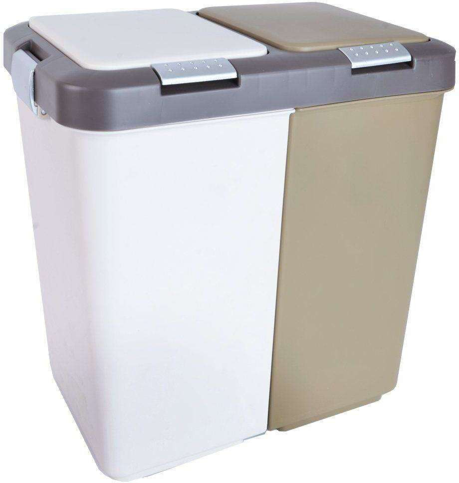 Orion Afvalscheidingsset met deksel, 2x 20 liter, Solid, Plastic