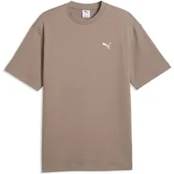 PUMA Herren Shirt ESS ELEVATED Relaxed Material Tee, Größe S in Grau Grau