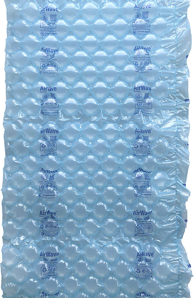 kaiserkraft Luftkissenfolie AirWave®, 100% recycelte Folie, Lauflänge 400 m, Palette mit VE 72 Stk