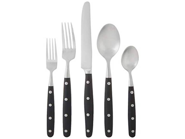 Ginkgo International Lyon 20-teiliges Besteckset aus Edelstahl, Ebenholz, Service für 4 Personen