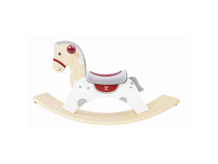 Hape Schaukelpferd, Buche, Weiß, Rot, Grau, Kunststoff, Metall, Holz, Sperrholz, massiv, 70x41.8x30 cm, EN 71, Reach, Spielzeug, Babyspielzeug, Schaukeltiere & Hüpftiere