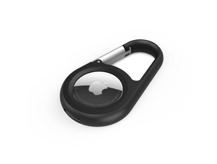 Belkin AirTag houder met karabijnhaak, beschermende houder voor Air Tag, accessoire dat beschermt tegen krassen) Zwart