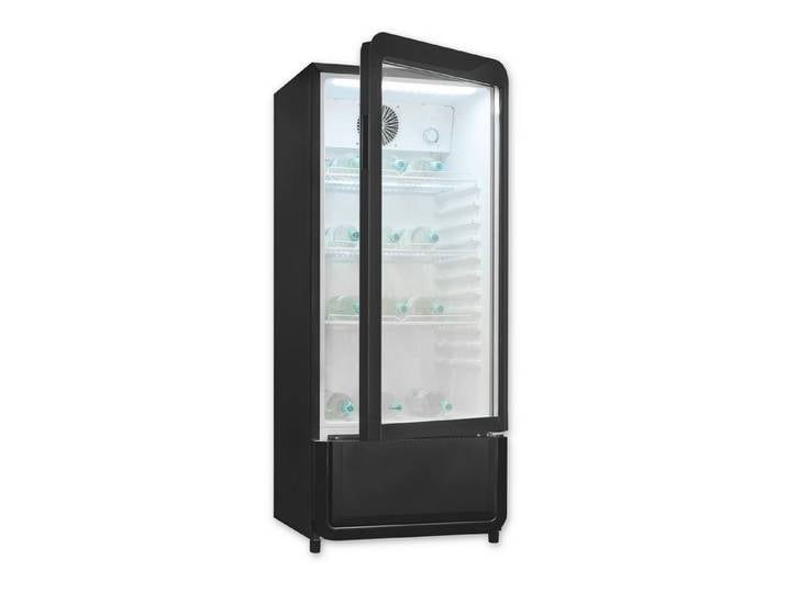 exquisit Getränkekühlschrank GKS180-GT-431D schwarz, 132,5 cm hoch, 54 cm breit, mit Umluftventilator für gleichmäßig gekühlte Getränke