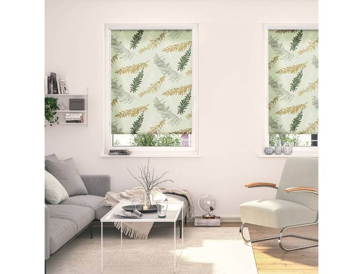 Klemmfix Rollo Fir Branches 45 x 150cm Grün