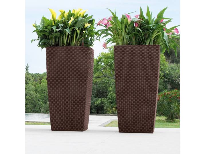 Meilleures ventes : Vases et jardinières en fibre plastique auto-arrosantes, économiques, pour la maison, le jardin, l'hôtel, décoratifs et mobiles pour le sol