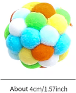 Inspire Picks Handmade Colorful Bell Ball Cat Toy With Elastic Bounce Action yellow