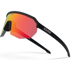Naos, Herren, Sportbrille, Helbo - Regular - Matte Black / Black Red (Black Red, Matte Black, mat black red), Rot, Schwarz