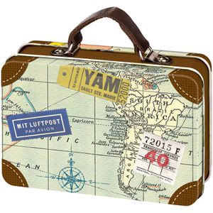 Moses Geschenkbox 82342, Fernweh Mini-Reisekoffer, 10,5 x 7,3 x 3,8cm, Metall, Koffer