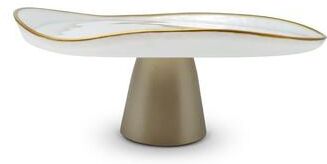 Vivience Organic Shaped Footed Cake Plate with Gold