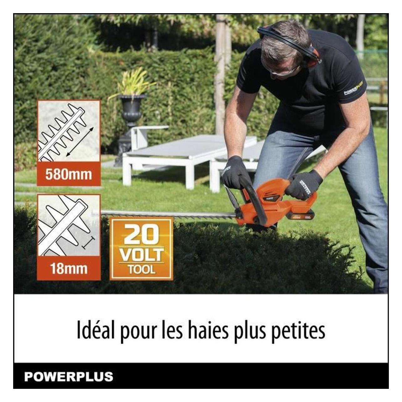 Powerplus Dual Power Heckenschere 20V 580mm - exkl. Akku und Ladegerät (Akkubetrieb) (POWDPG7531)