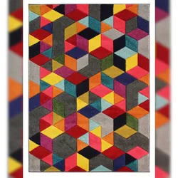 Wohnzimmerteppich Mittelflor MEON Geometrie-Mix Polypropylen 160x230 cm Multi skandinavisch modern geometrisch Küchenteppich | Kadima Design