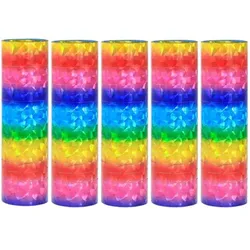 5 Glitzer Luftschlangen bunt holografisch