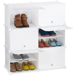 Relaxdays Weißer Schuhschrank mit 12 Fächern Weiß