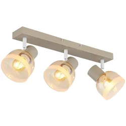 Deckenleuchte Deckenlampe Flurleuchte Schwenkbar Sand Metall 3-flammig L 14 cm
