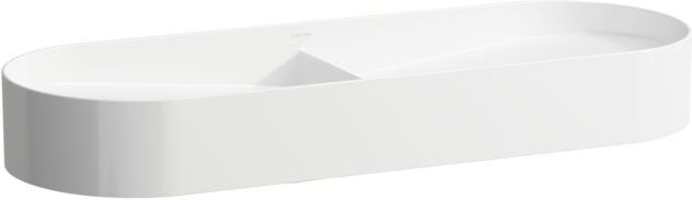 LAUFEN Sonar Doppelwaschtisch-Schale H8123487571121 100x37cm, ohne Hahnloch, ohne Überlauf, weiß matt