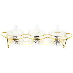 7 Teiliger Snack-Set Servierschalen für Snacks mit goldenen und silbernen Details