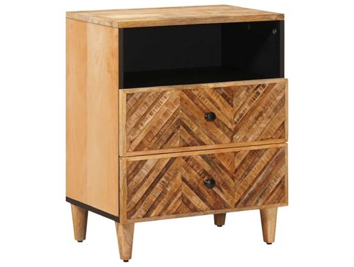 Heofavd Nachttisch Massivholz Mango mit Schublade Beistelltisch 50x33x60cm