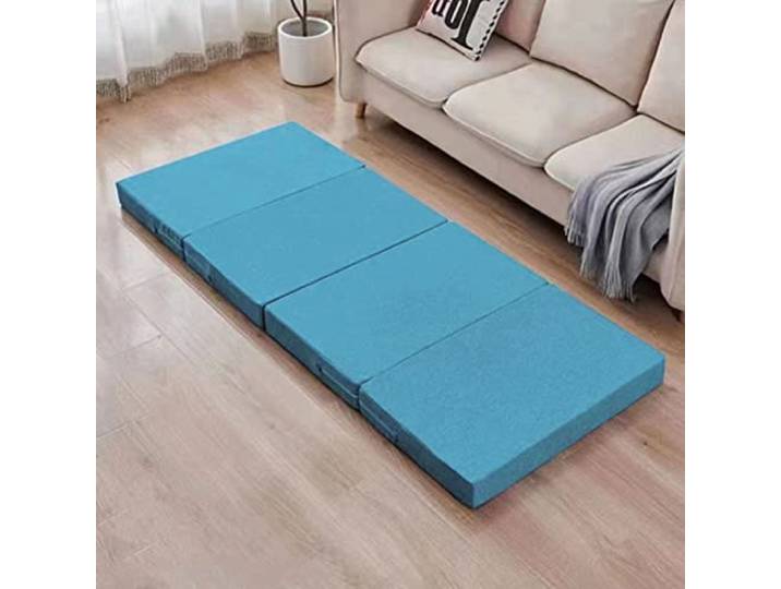 TVANTRUXIS Klappmatratze aus Leinenstoff Mehrfarbige, mehrere Größen for Camping, Reisen, Zuhause: Ing Pad(Light Blue,200*70*5cm)