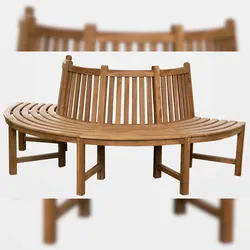 CLP 180° Baumbank Male mit Rückenlehne aus Teak braun