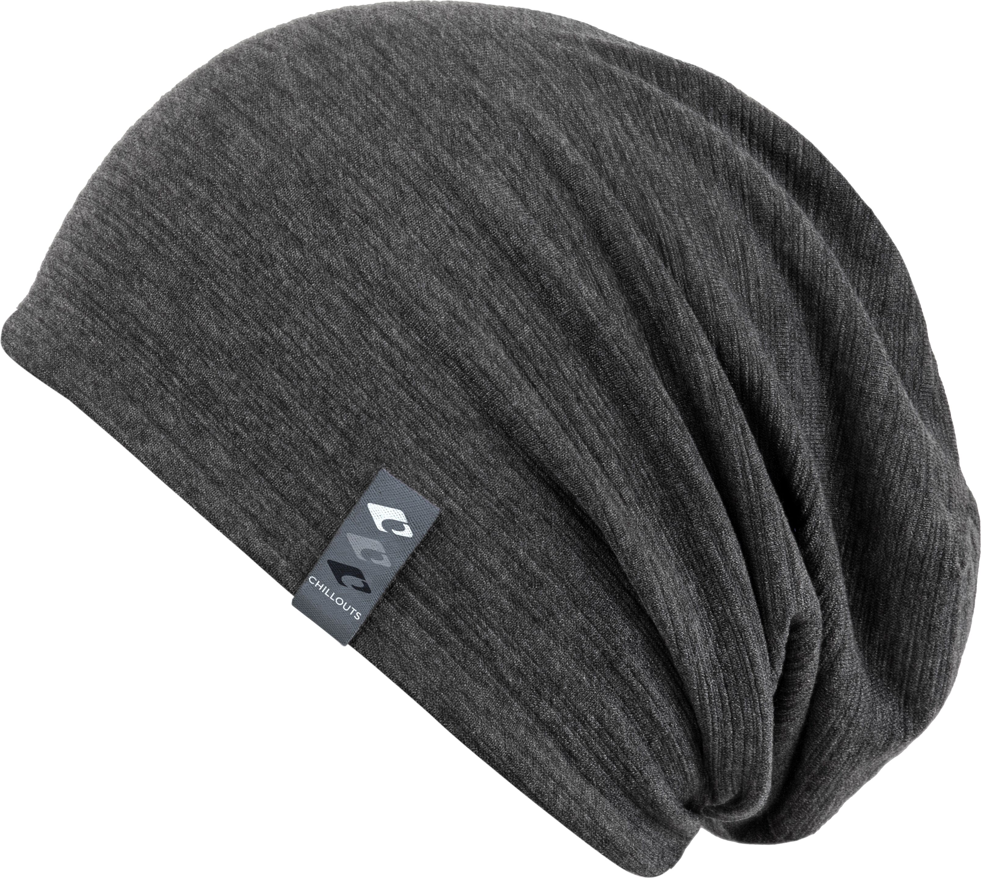 Beanie CHILLOUTS "Skive Hat", dunkelgrau, Materialmix, meliert, Mützen Beanie, atmungsaktiv, leicht, schnelltrocknend dunkelgrau Einheitsgröße