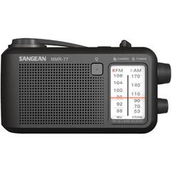 Sangean MMR-77 Outdoorradio UKW, MW Notfallradio Handkurbel, spritzwassergeschützt, Taschenlampe, wiederaufladbar Schwarz A500514