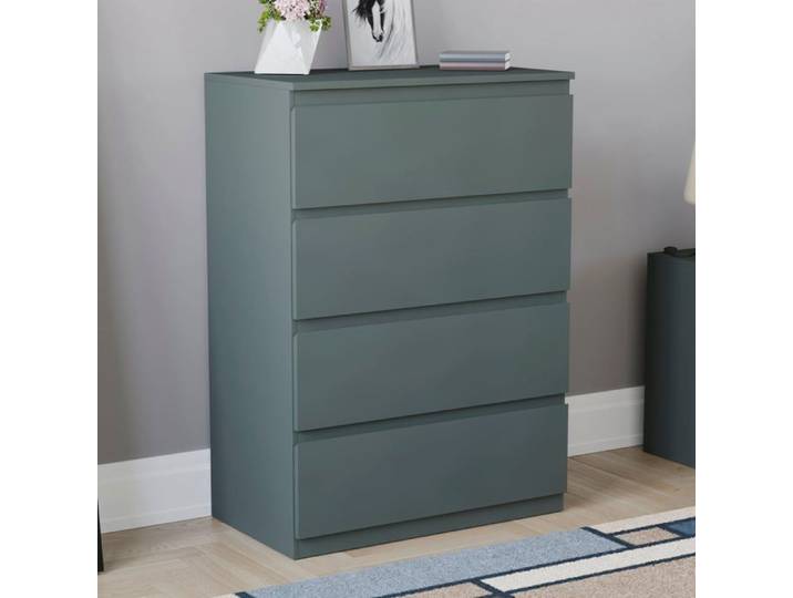 Commode Denver verte avec 4 tiroirs – Meuble de chambre moderne