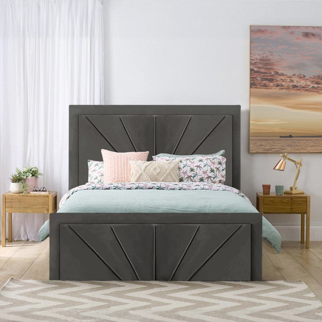 Ebern Designs Upholstered Ottoman Storage Bed Asphalt Double (4'6)