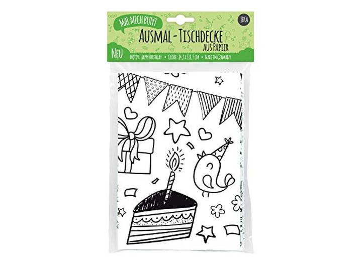 Kleurpapier tafelkleed, Patroon: Verjaardag, Decoratie voor Kinderactiviteiten Kleurplaten