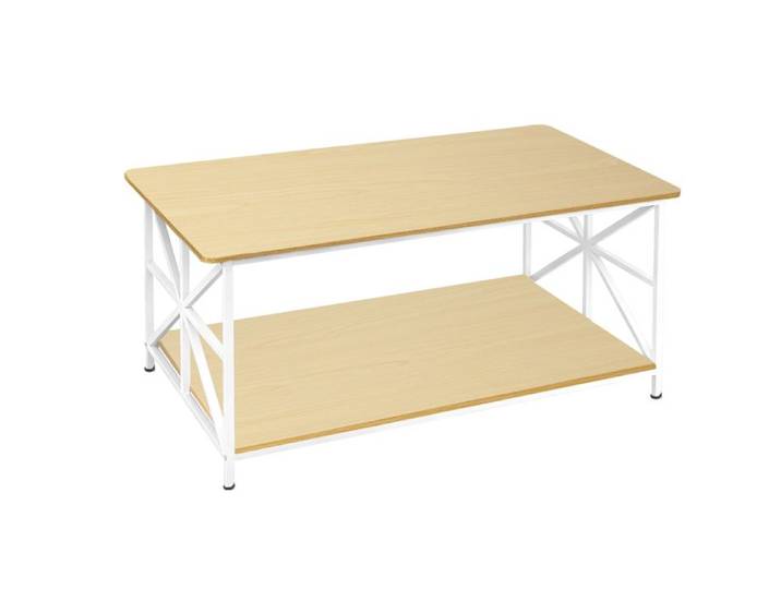 SUPFINE Table de Salon avec une étagère en Bois Table Basse Design Moderne Tableau Meuble de Rangement 100 × 52 × 47 cm
