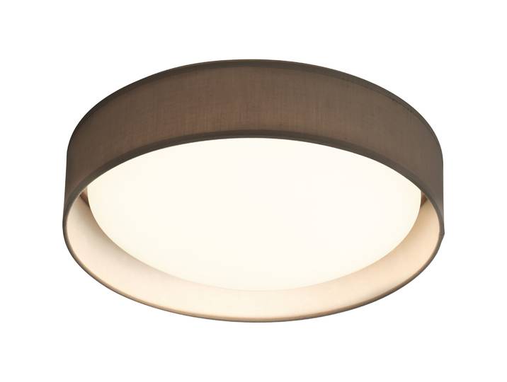 Deckenleuchte Gianna Stoff Weiß Polycarbonat Grau Led 25,3W 3000K