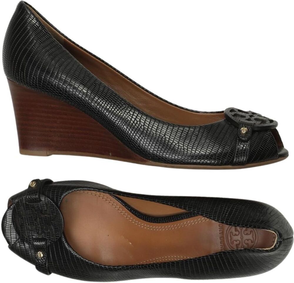 Tory Burch Damen Pumps, Schwarz, Gr. EU 38,5 (US 7.5), Leder - Second Hand