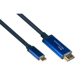 Alcasa 4520-CSF030B Videokabel-Adapter 3 m USB Typ-C HDMI Typ A (Standard) Blau