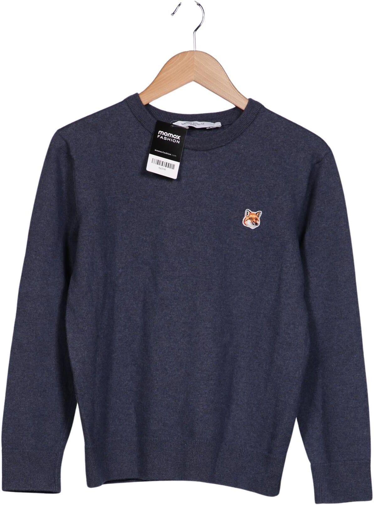 Maison Kitsune Herren Pullover, Marineblau, Gr. L, Wolle - Second Hand