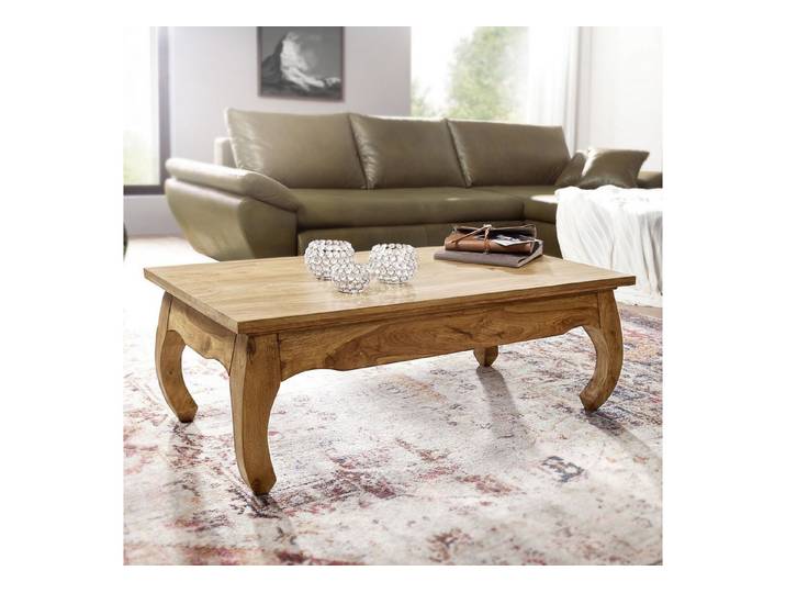 KADIMA DESIGN Couchtisch Couchtisch Massiv-Holz Akazie 110 cm breit Wohnzimmer-Tisch Design, Natur-Produkt Landhaus-Stil Beistelltisch