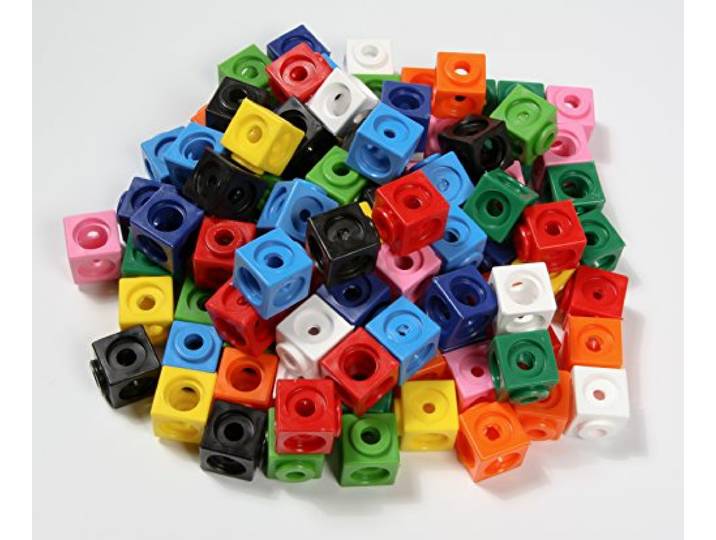 Dick-System 170100 1000 Steckwürfel 10-farbig in der Box, Kantenlänge 1,7 cm
