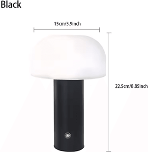 Inspire Essentials Rechargeable LED Mushroom Table Lamp With 3 Color Dimming d