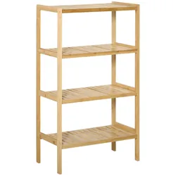 HOMCOM Standregal Bücherregal 4-stufiges Büroregal Bambusregal Lagerregal Natur