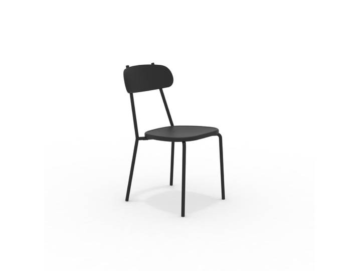 Ensemble de 4 chaises de jardin en métal rouge
