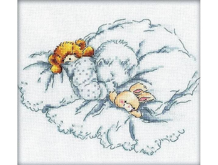 RTO Borduurpakketten voor volwassenen kinderen thema - baby slaapt 20x18cm/7.9x7.1 14CT