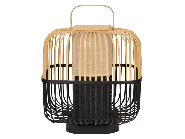Bamboo Square Tischleuchte M Black - Forestier Bamboo Square M - Wohnzimmer - Design - Bambus - Einflammig