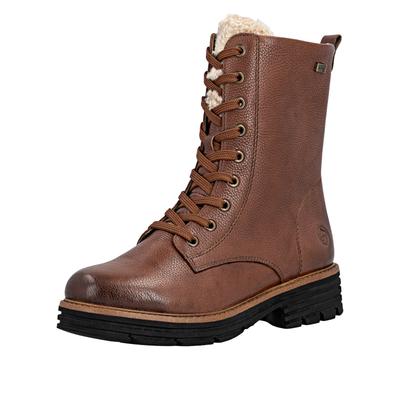 Winterboots REMONTE, Damen, Gr. 38, Textil, braun, Leder, Schuhe Winterboots, Schnürboots, Schnürstiefelette mit TEX-Ausstattung